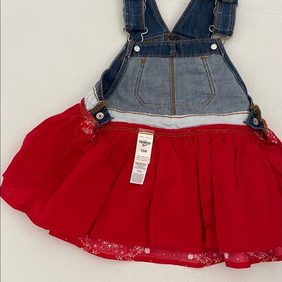 NWT Oshkosh Toddler Girl Denim Printed Tutu Dress - Picture 5 of 6